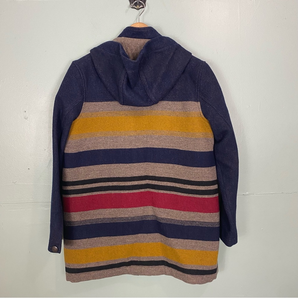 Pendleton‎ Camp Stripe Wool Navy Blue Parka Large - Picture 10 of 11